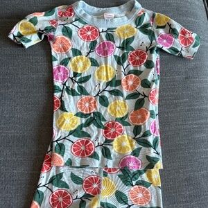 Hanna Andersson girl fruit pj pajama set 6 7 shorts short sleeve